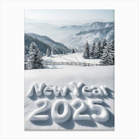 Snowy New Year 2025 Scenic Winter Landscape Canvas Print