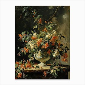 Baroque Floral Still Life Honeysuckle 1 Canvas Print