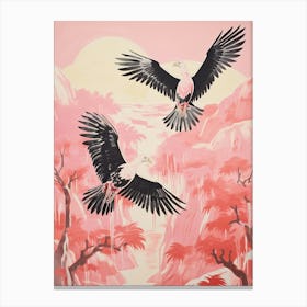Vintage Japanese Inspired Bird Print Vulture Canvas Print