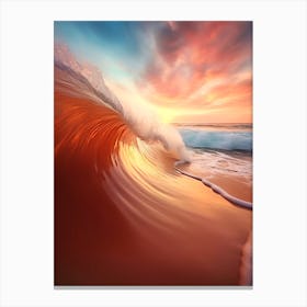 Sunset Ocean Wave Canvas Print