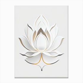 White Lotus Retro Minimal 6 Canvas Print