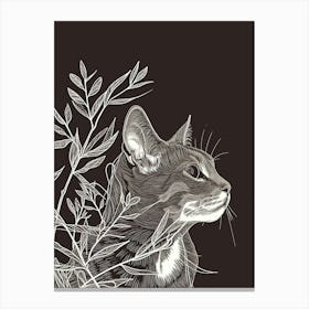 American Wirehair Cat Minimalist Illustration 4 Canvas Print