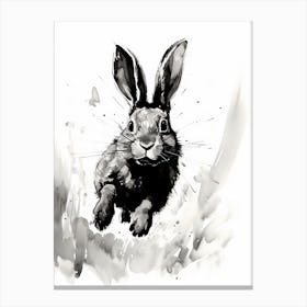 Rabbit Prints Black And White Ink 7 Canvas Print