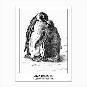 Penguin Snuggling With Their Mate Poster 4 Canvas Print