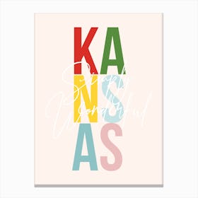 Kansas Simply Wonderful Color Canvas Print