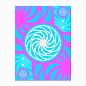 Geometric Glyph in White and Bubblegum Pink and Candy Blue n.0053 Canvas Print