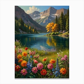 Rocky Mountain Lake Canvas Print