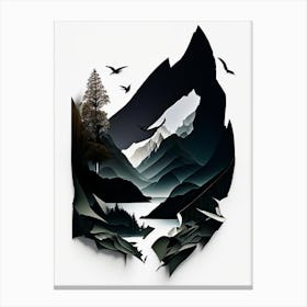 Fiordland National Park New Zealand Cut Out Paper Canvas Print