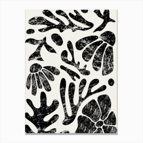 Black and White Organic Garden Wall Art Canvas Print