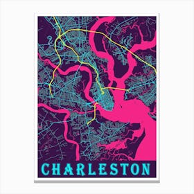 Charleston Map Poster 1 Canvas Print