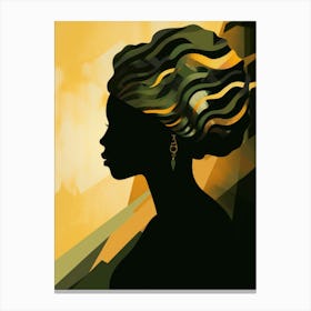 Silhouette Of African Woman 1 Canvas Print