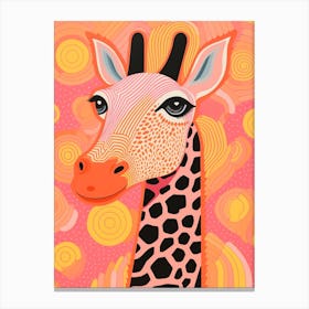 Abstract Giraffe Yellow & Pink Pattern 2 Canvas Print