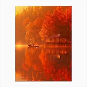 Autumn In A Lake Canvas Print