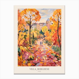 Autumn City Park Painting Villa Borghese Gardens Rome 3 Poster Canvas Print
