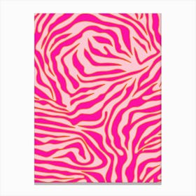 Zebra Stripes Pink And Orange Canvas Print