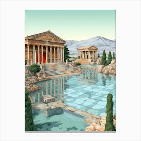 Pamukkale Thermal Pools And Hierpolis Cleopatras Pool 1 Canvas Print