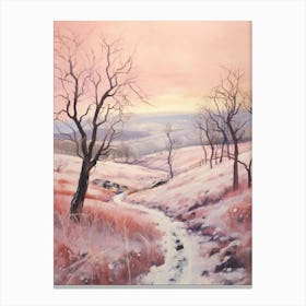 Dreamy Winter Painting Northumberland National Park United Kingdom 3 Canvas Print