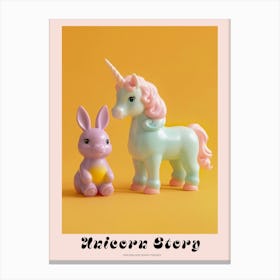 Pastel Toy Unicorn & Toy Bunny 2 Poster Canvas Print