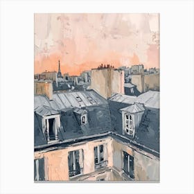 Paris Rooftops Morning Skyline 7 Canvas Print