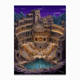 Aspendos Theater Pixel Art 4 Canvas Print