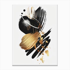 Gold Brush Strokes Canvas Art 3 Canvas Print