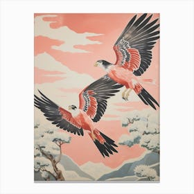 Vintage Japanese Inspired Bird Print Hawk 1 Canvas Print