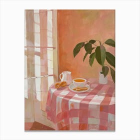 Pink Breakfast Food Pretzels 3 Canvas Print