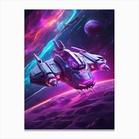 Spaceship In Space 3 Canvas Print