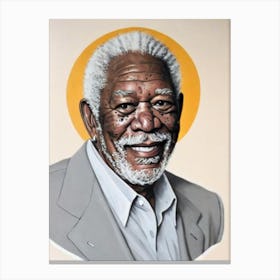 Morgan Freeman Retro Collage Movies Canvas Print