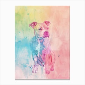 Pastel Staffordshire Bull Terrier Dog Pastel Line Illustration 2 Canvas Print