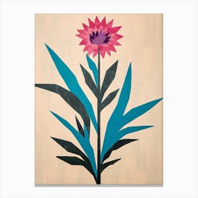 Cut Out Style Flower Art Cornflower 2 Canvas Print