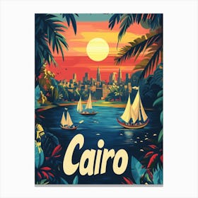 Aihrgdesign A 1970s Inspired Travel Poster For Cairo 2 Canvas Print