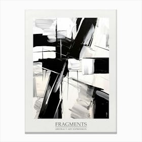 Fragments Abstract Black And White 4 Poster Canvas Print