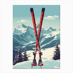 Skis In The Snow 1 Canvas Print