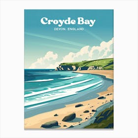 Croyde Bay Seaside Digital Travel Illustration Lienzos