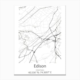 Edison,United States Minimalist Map Canvas Print