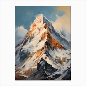 Makalu Nepal China 2 Mountain Painting Canvas Print
