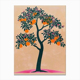 Orange Tree Colourful Illustration 2 Canvas Print