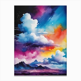 Abstract Glitch Clouds Sky (25) Canvas Print