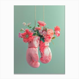 Boxing Gloves With Flowers Canvas Print