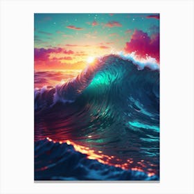 Sunset Ocean Wave Canvas Print