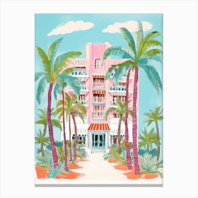 The Palms Hotel & Spa   Miami Beach, Florida   Resort Storybook Illustration 3 Canvas Print