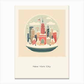 New York City Usa 3 Snowglobe Poster Canvas Print