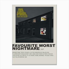 Bluloo Arctic Monkeys Favourite Nightmare The Car Music Album Cover Poster 1 Canvas Print