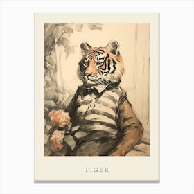 Beatrix Potter Inspired  Animal Watercolour Tiger 3 Canvas Print