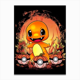 Charmander Spooky Night - Pokemon Halloween Canvas Print
