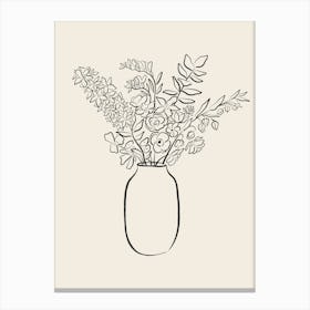 Flower Vase - Black Canvas Print