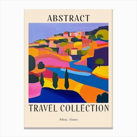Abstract Travel Collection Poster Athens Greece 2 Canvas Print