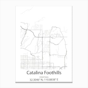 Catalina Foothills,United States Minimalist Map 1 Canvas Print