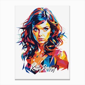 Katty Perry 04 Portrait Music Icon Style WPAP Pop Art Canvas Print